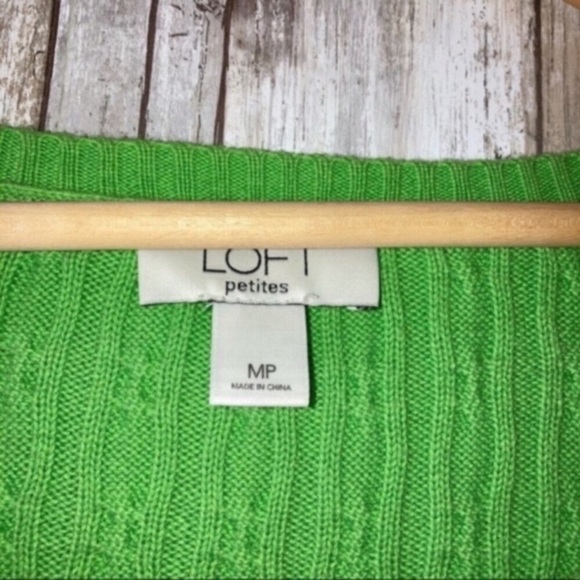 Loft Green Cable Knit Sweater - Picture 3 of 3